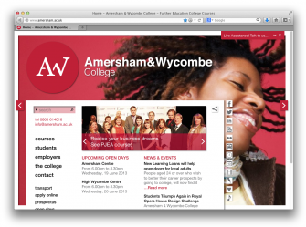 Amersham & Wycombe College website